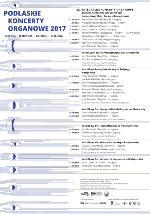 22. Katedralne Koncerty Organowe 2017