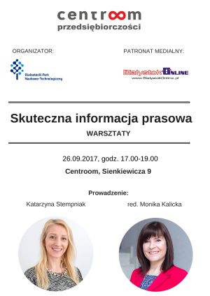 Naucz się tworzyć skuteczne informacje prasowe. Warsztaty w Centroom