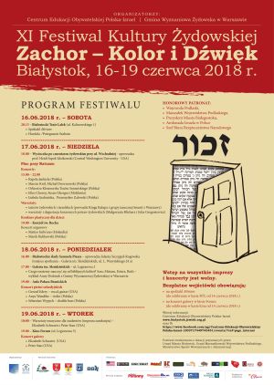 XI Festiwal Kultury Żydowskiej  „Zachor - Kolor i Dźwięk”