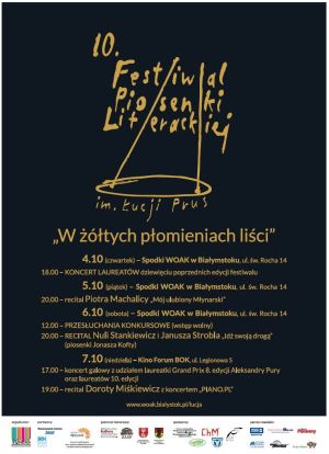 X edycja Festiwalu Piosenki Literackiej im. Łucji Prus "W żółtych płomieniach liści"