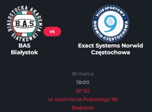TAURON I liga. BAS Białystok - Exact Systems Norwid Częstochowa