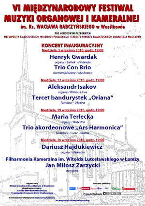 VI Międzynarodowy Festiwal Muzyki Organowej i Kameralnej