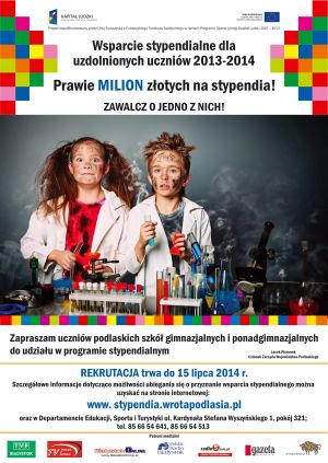 Wsparcie stypendialne dla uzdolnionych uczniów 2013 - 2014