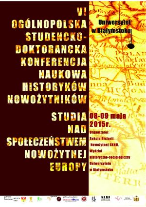  VI OKNHN "Studia nad społeczeństwem nowożytnej Europy"