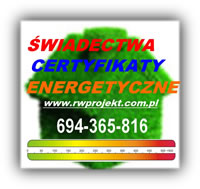 RW Projekt Świadectwa Charakterystyki Energetycznej, certyfikaty energetyczne