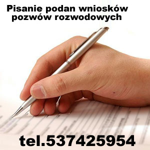 Pisanie pozwów podań odwołań oraz innych pism