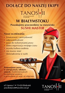 RESTAURACJA TANOSHII ZATRUDNI SUSHI MASTERA
