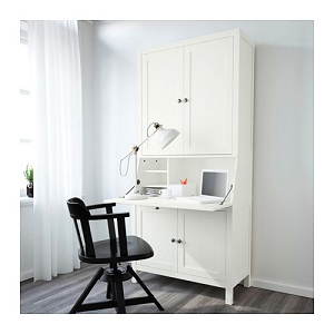 śliczny sekretarzyk z nadstwaką i biblioteczka ikea hemnes 