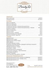BEAUTY LAB STUDIO URODY ZAPRASZA NA PROFESJONALNE ZABIEGI 