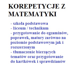 Korepetycje z matematyki NAUCZYCIEL