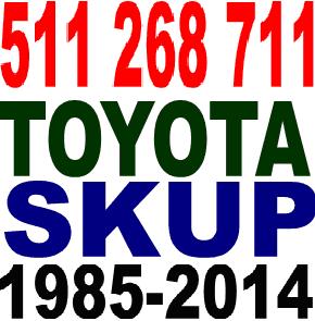 Skup aut TOYOTA Hiace,Hilux,Corolla,Avensis,Picnic,Carina,Rav-4,Land-Cruiser 511-268-711
