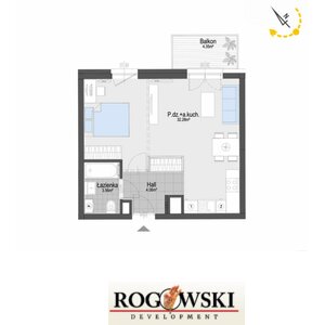 Mieszkanie 51.10 m2, 3 pokoje, Apartamenty Kręta III - Rogowski Development