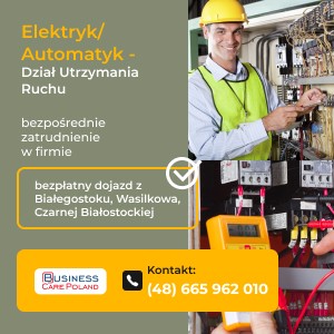 Elektryk/Automatyk Utrzymania Ruchu - studencie, absolwencie zacznij zawodową przygodę!