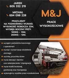usługi podnośnikiem, wycinka drzew 