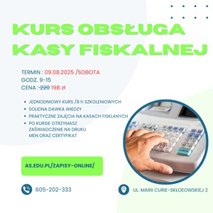 Kurs Obsługa Kasy Fikskalnej 09.08.2025