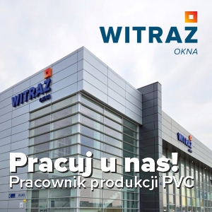 Pracownik zautomatyzowanej linii produkcyjnej PVC Witraż Okna